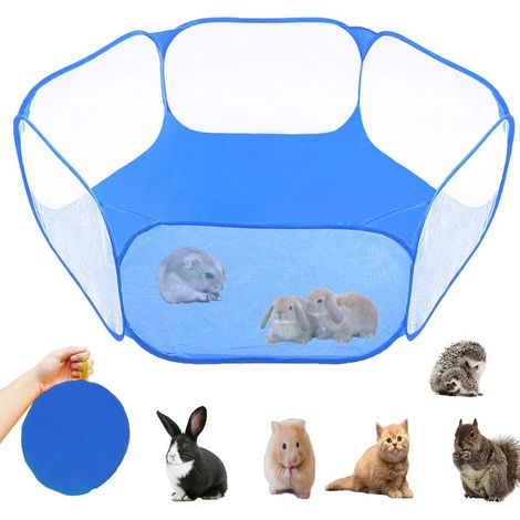 Tente pour petits animaux, cage pour reptiles, parc de jeu transparent et respirant pour animaux de compagnie, clôture d'exercice extérieure/intérieure portable (1/5)