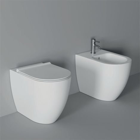 Wc(traslato)+ Bidet + Coprivaso FORM SQUARE SOFT Alice Ceramica