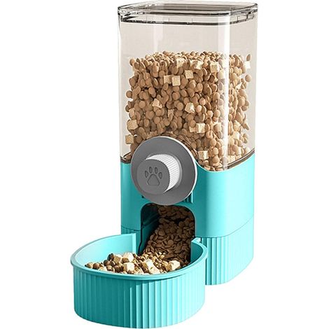 Distributeur de croquettes lot de 1 suspendu bleu gravitaire grande capacité pour chats chiens et animaux domestiques (1/5)
