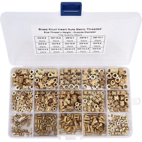 Kit de 460 inserts filetés, rivets et écrous teintés M2 M3 M4 M5 (1/5)