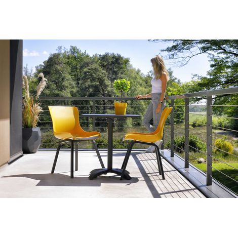 Ensemble HARTMAN table SOPHIE Bistro HPL FLIP 68 + 2 chaises SOPHIE Dining - Jaune (1/3)