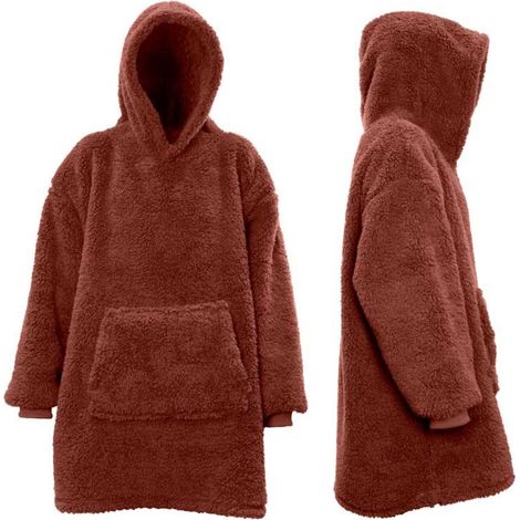 Lemetex UNIQUE Living® Hoodie Teddy 70 cm x 50 cm x 87 cm marsala