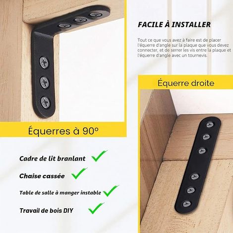 Iron L Shape Corner Brackets and Flat Straight Shelf Brackets with Screws for Bracket Connector Fixing (100x100x3mm, 160x20x3mm) (1/4)