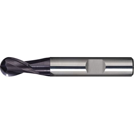 Fraise à rayon complet D.10mm L.utile 24mm monobloc carbure TiAlN HB Z.2 courte TECWERK (1/2)