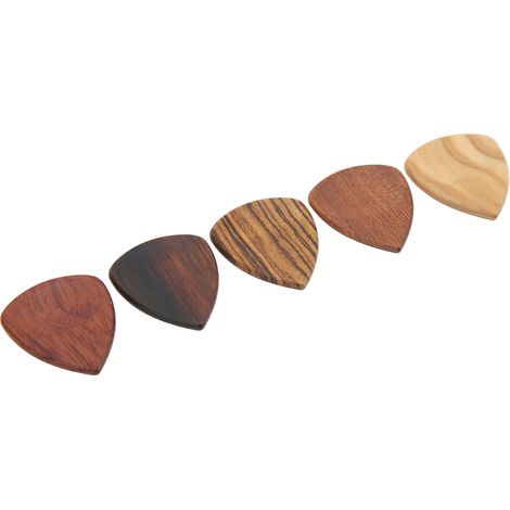 5 Plectres Guitare Acoustique en Bois avec Rainures Antidérapantes pour Concert (1/5)