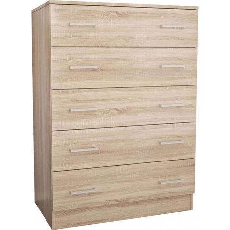 Cassettiera da 80x45x109h cm a cassetti in legno di colore Quercia chiaro mod. Island (1/3)