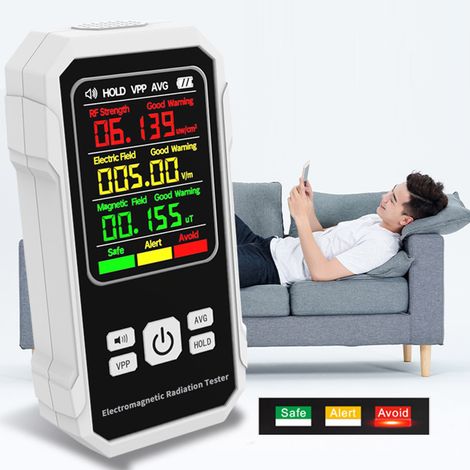 VT-ER1 Strahlungsdetektor: Detektor für elektrische Felder, magnetische Felder und Hochfrequenzstrahlung, weiß (1/5)