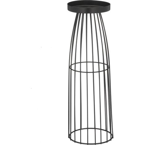 GASPER Lepuro Metallgestell Kerzenhalter groß 12 x 12 x 40 cm, schwarz
