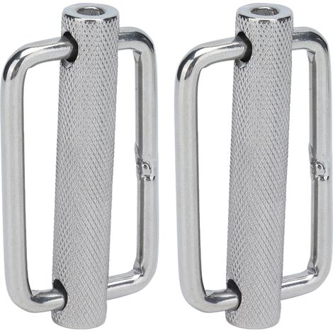 2 pièces lot attache sangle réglable à boucle coulissante et galet moleté en acier inoxydable pour ceinture (1/5)