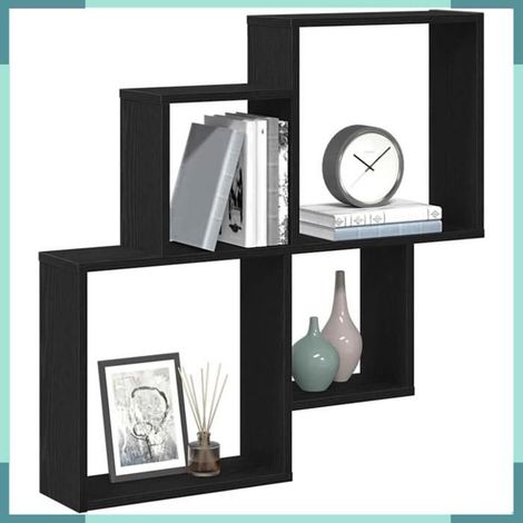 862654 étagère Murale Chêne noir 80 x 15 x 78,5 cm Bois d'ingénierie (1/5)