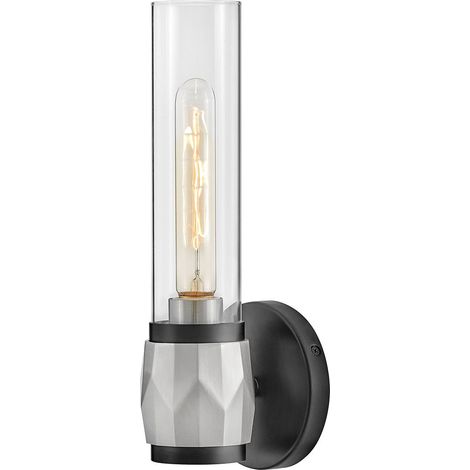 Elstead Hinkley Ellison Applique de salle de bain contemporaine noire, nickel brossé IP44 1x E27 (1/5)