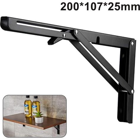 Supports d'étagère pliables en acier inoxydable, robustes, pour fixation murale facile, gain de place sur établi, lot de 2
