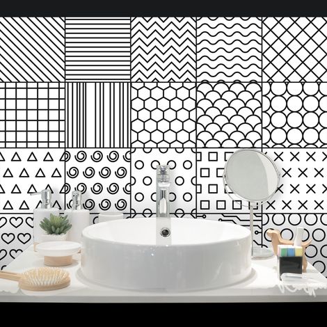 Sticker Mural Carrelage adhésif Cuisine Salle de Bain - 9 STICKERS CARREAUX DE CIMENT ETHNIQUE DAVAO - 9stickers15x15cm (1/5)