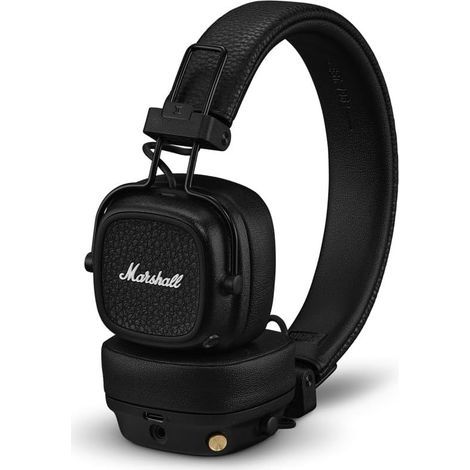 Marshall Casque Bluetooth Supra-auriculaire Major V, écouteurs sans Fil, Pliables, autonomie sans Fil de Plus de 100 Heures, Noir (1/5)