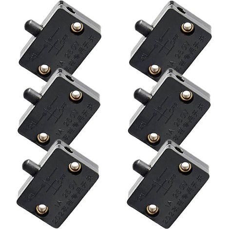 Lot de 6 interrupteurs LED pour éclairage de porte de placard, interrupteurs électriques pour lampes de placard normalement fermés, pour porte de placard/garde-manger A (1/4)
