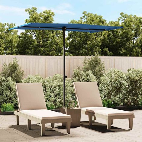 Parasol de Jardin Rectangulaire Inclinable avec Mât en Aluminium Bleu Azuré 2 x 1,5 m - PANGIVO (1/5)