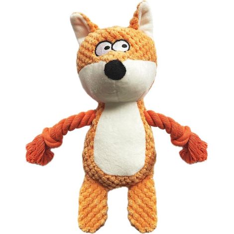 Jouet chien renard peluche couineur, résistant chiot petit chien (1/5)