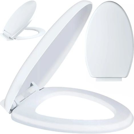 Lunette de toilettes ovale antibactérienne à fermeture douce (1/5)
