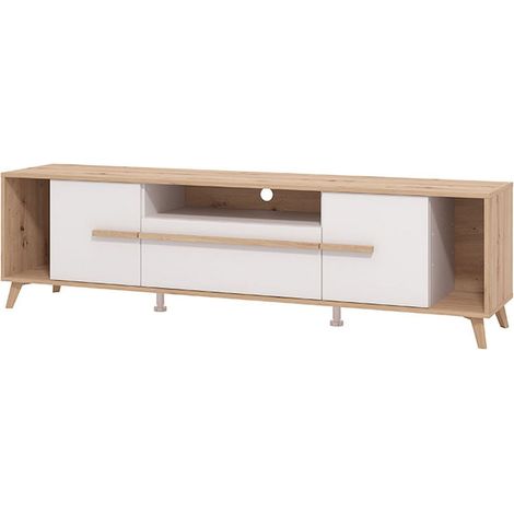 Mueble para TV Cavour, un cajón, 4 estantes, 2 puertas, 189x40x52h cm Beige