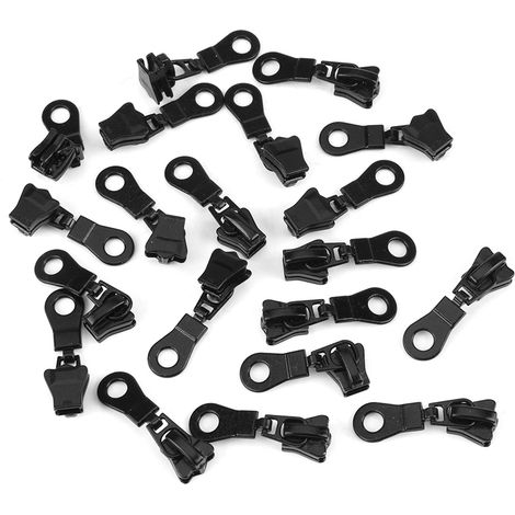 20pcs curseurs de fermeture à glissière en alliage métallique taille  5 kit de remplacement de réparation de fermeture à glissière (noir). (1/5)