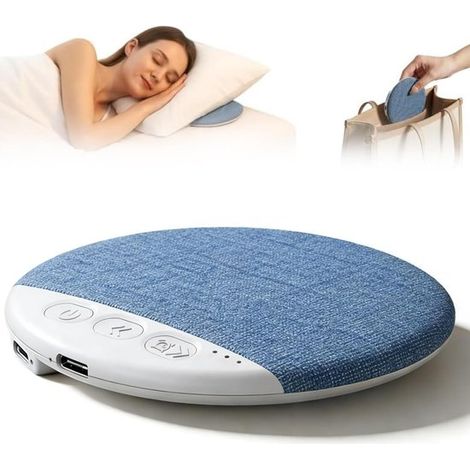 Altavoz Bluetooth de conducción ósea para debajo de la almohada, con graves estéreo, temporizador de ruido blanco e inalámbrico (azul). (1/5)