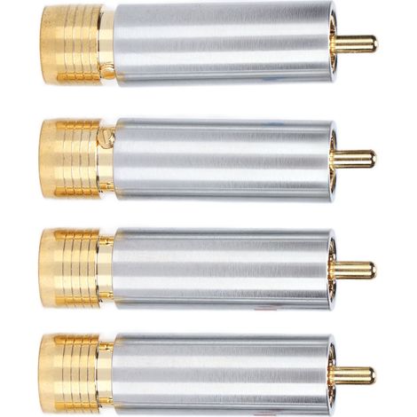 4PCS Connecteur Audio RCA Auto-bloquant Doré, Sans Soudure, pour Câbles Audio Haute Qualité (1/5)