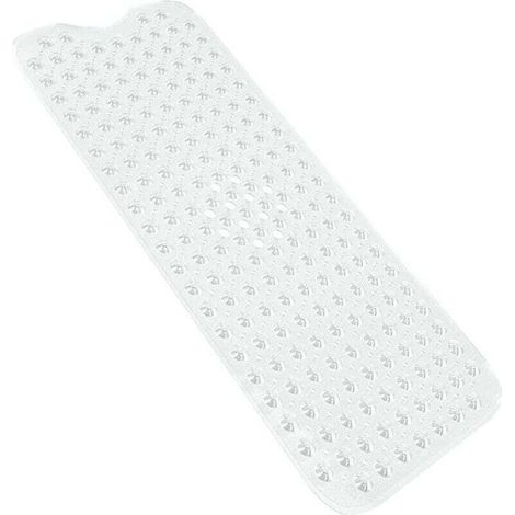 Enowelir Tapis de Bain Antidérapant Extra Long 100x40 cm avec Ventouses Lavables en Machine Transparent (1/4)
