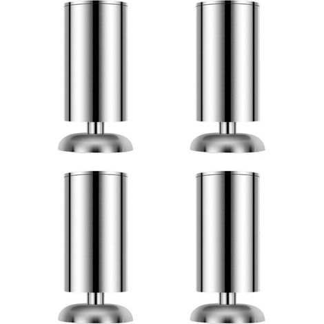 4x Pieds de Meubles, Pieds d'Armoire de Cuisine en Acier Inoxydable Pieds Ronds - 50 x 80mm (1/5)