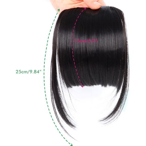 Franges à clip DIY, postiche frange naturelle, extension capillaire à pincer, frange amovible pour toutes formes de visage, mèche à clip, coiffure sans engagement, volume instantané, 1 pièce. (1/5)
