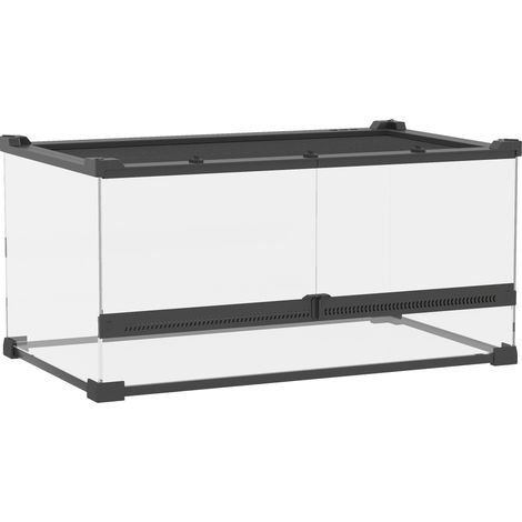 GagaTerrarium en verre pour reptiles fond etanche et sureleve serrure a bouton (1/5)