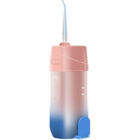 Brosse à dents hydropulsion orale sans fil 200ML IPX7 étanche 3 modes nettoyage dentaire rose (1/5)