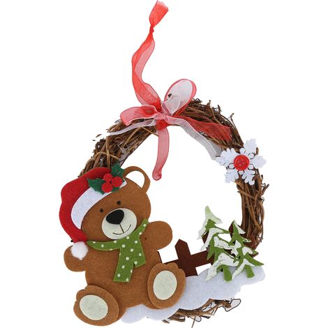 Couronne de Noël en rotin décorative - Cercle de vigne pour bricolage, décoration intérieure pour fête à la maison, bureau ou boutique (1/5)
