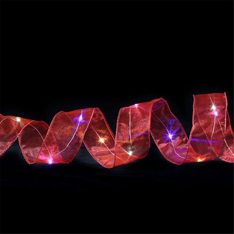 Guirlande Lumineuse LED - Décoration Arbre De Noël - Ruban Dentelle Fait-Main - Pour Intérieur Extérieur Jardin - Lot De 1 Pièce (1/2)