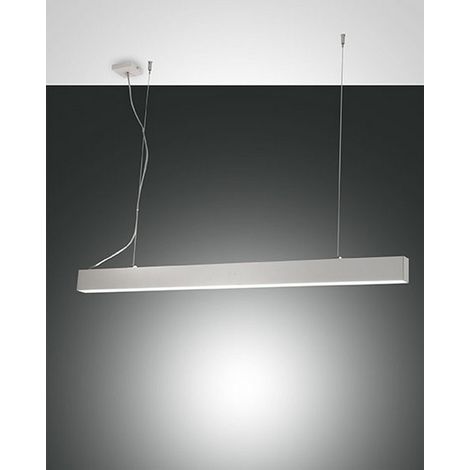 NEXT LAMPADARIO A SOSPENSIONE BIANCO L.142X4,6CM DIMMERABILE DOPPIA EMISSIONE A LED 3000K - 28+30W - 3380+3640 lm (1/2)