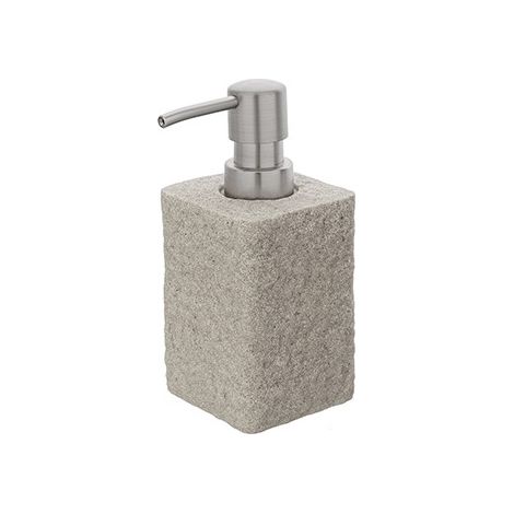 Dispenser sapone bagno in poliresina beige effetto pietra Linea Sabbia Feridras