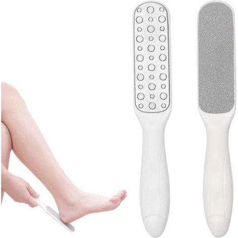 1 Râpe à pieds double face acier inoxydable élimine peaux mortes callosités pédicure talons