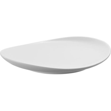 Assiette plate Duka Time 28x24 cm en porcelaine blanche (1/5)