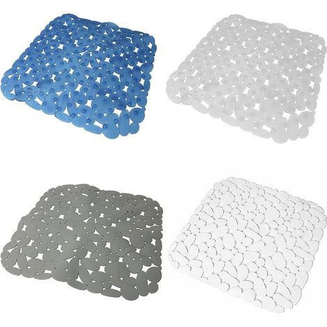 Tappeto bagno antiscivolo con ventose tappetino quadrato per piatto doccia casa 53x53cm gomma sintetica lavabile in lavatrice - colorigenerali: TRASPARENTE (1/5)