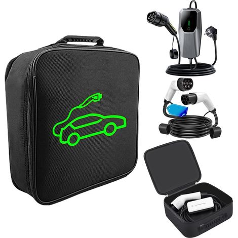 Borsa portaoggetti per cavi di ricarica EV portatili e accessori per auto - Nylon - Organizzatore per cavi di tipo 2/tipo 1 - Robusta e ideale per bagagliaio o garage
