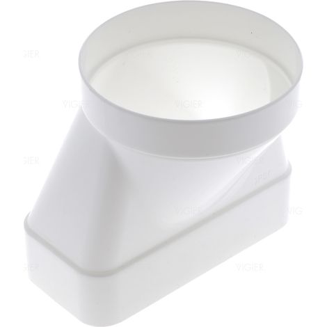 Adaptateur Femelle 125 pour tube plat 169x77mm Evac. Hotte ROND125PLAT Novy (1/5)