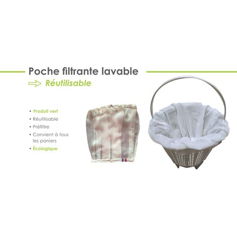 Poche filtrante lavable pour panier de skimmer (1/2)