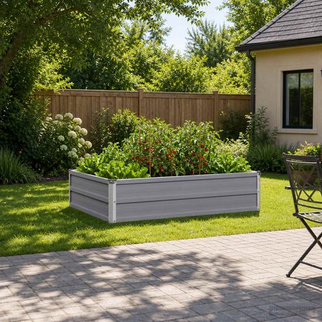vidaXL Cama de Jardín Elevada Gris 100 x 80 x 24 cm (1/5)