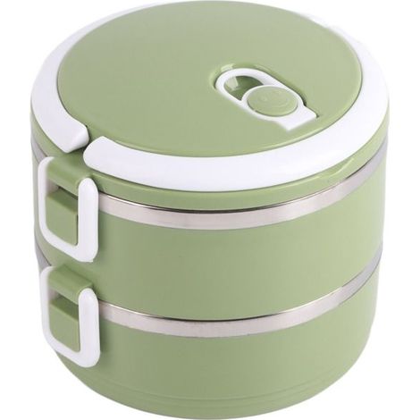 Grüne, tragbare, isolierte Lunchbox aus Edelstahl für Reisnudeln (1/5)
