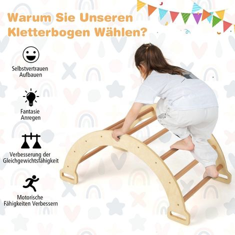 2 in 1 bogenwippe mit kissen doppelseitiger kletterbogen naturlich