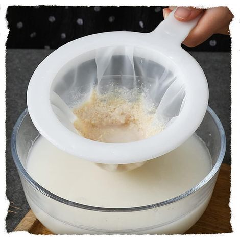 Filtre en nylon avec poignée, filtre ultra-fin en forme d'entonnoir de 400 mailles, avec bords et une poignée antidérapante confortable, convient pour les jus, le lait et le café.