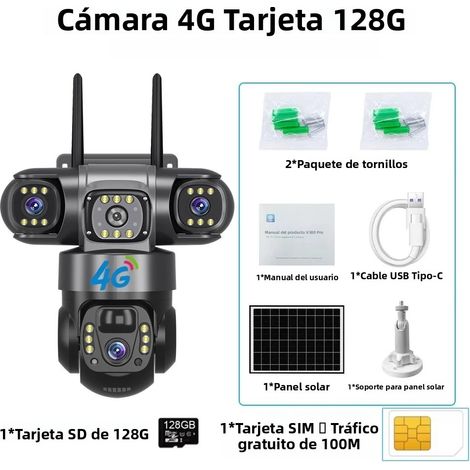 (128G) Caméra solaire extérieure HD 15 MP, zoom 10x, vision nocturne (1/5)