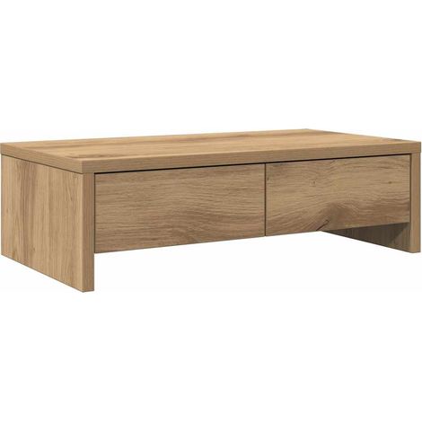 Support de moniteur Support d'écran et tiroirs chêne artisanal bois ingénierie CFW98493 (1/5)