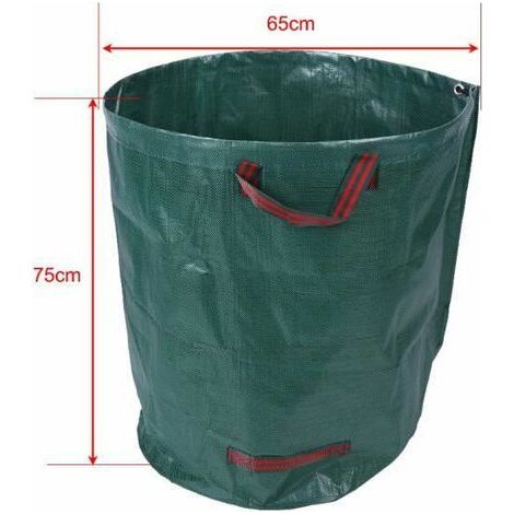 Sac à déchets tissé - 270 L - Pour feuilles d'herbe et déchets de jardin - Portable - Lot de 4 (1/5)
