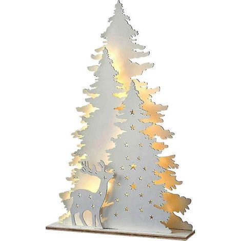 décoration de Noël en bois, ornement pour sapin de Noël blanc (1/5)