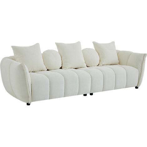 Divano 4 posti in tessuto testurizzato beige - GONOLON